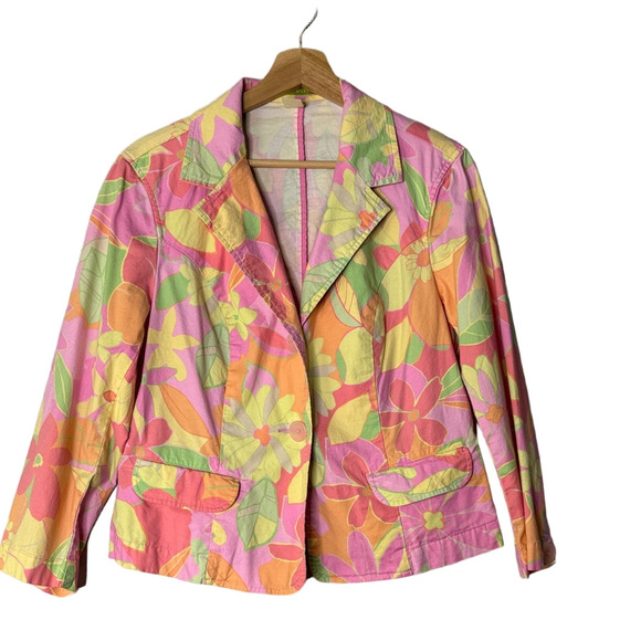 Vintage Sigrid Olsen Pastel Floral Cotton Blazer - Picture 1 of 11